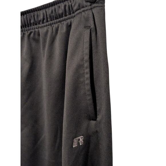 Russell Mens Med 32/34 Black Athletic Warm Up Pants Elastic & drawstring Waist - Picture 2 of 8